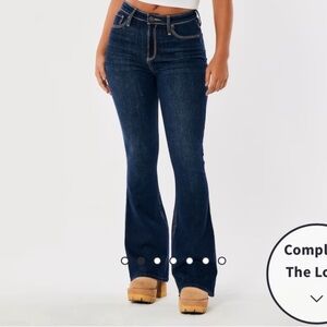 Hollister Curvy High Rise Vintage Flare Dark Blue Jeans Size 9R/W29/L32
